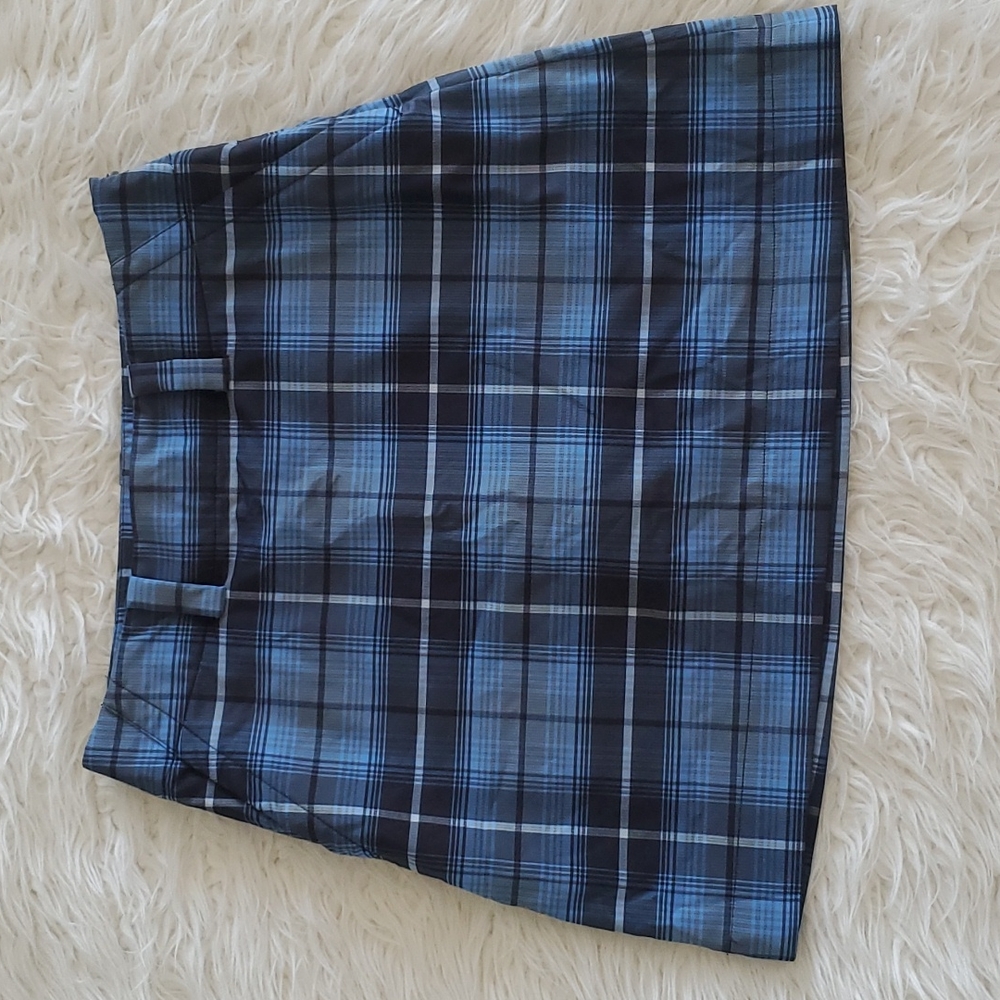 Nike Blue and Black Plaid Golf Skort